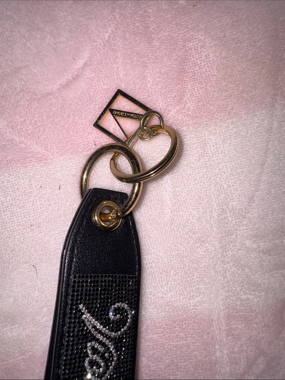 VS Black Rhinestone Keychain Wristlet - Picture 3 of 3